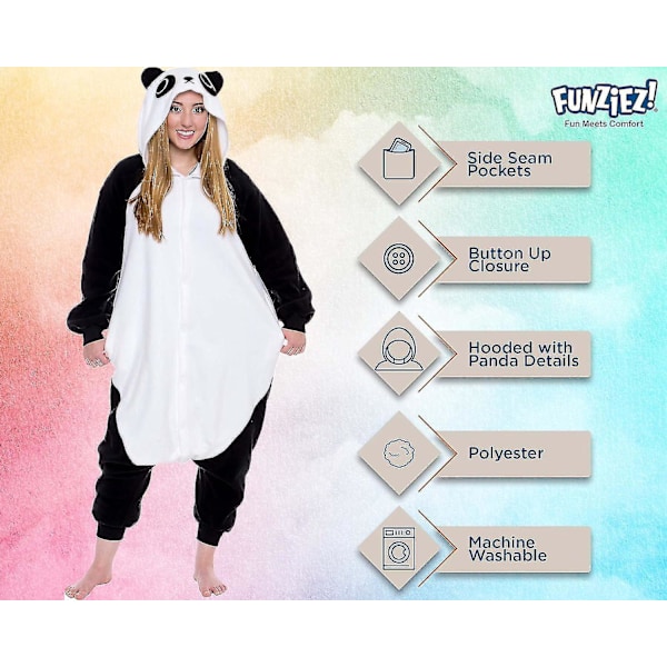 Funziez! Aikuisten eläin- ja merieläin plyysi cosplay-asu X-Small Panda