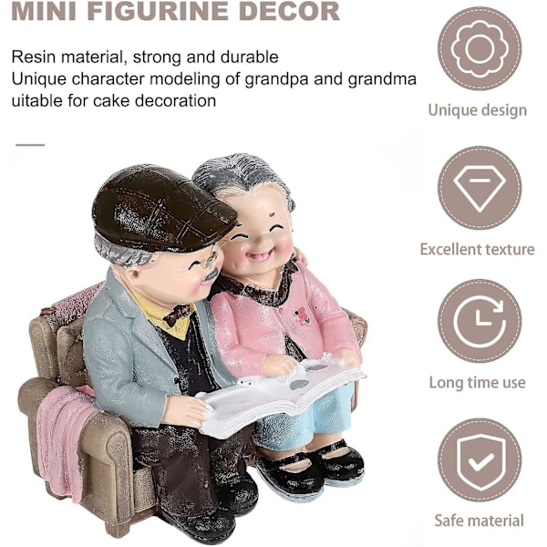 Eldre Par Resin Eldre Par Figurer Bryllupskake Topper Figurer for Besteforeldre Foreldre