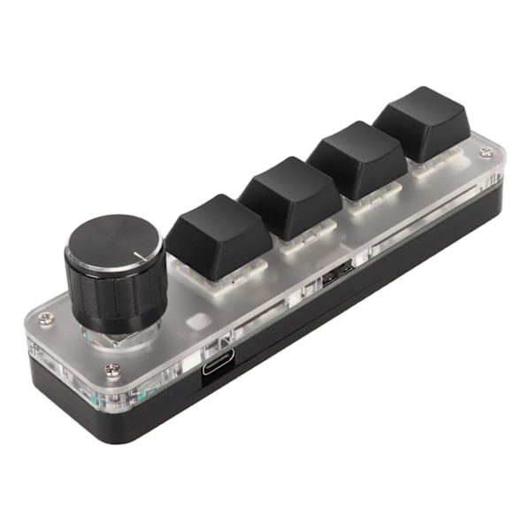 USB Mini 4 Tastatur tastatur med Knop Blå Switch RGB Baggrundsbelysning Dual Mode Connection DIY Programmerbart Makro Mekanisk Tastatur