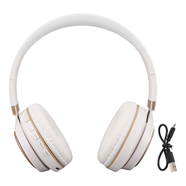 Trådlöst headset Bluetooth 5.0 Deep Bass Stereo Sound 200mAh Trådlösa Bluetooth-hörlurar för sport Vit