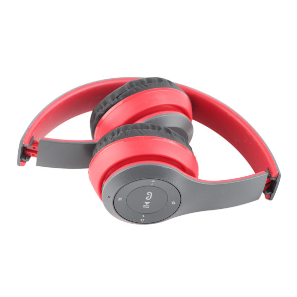 P47 Bluetooth-headset Multifunktionell Deep Bass Brusreducering Fällbar Trådlös Sport Hörlurar för Hemma Kontor Resor Röd
