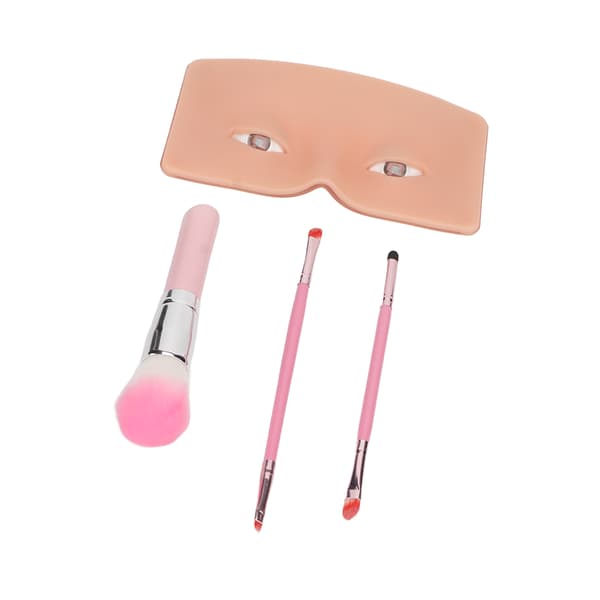 Øjenmakeup øvelsesplade forhindrer glidning Blød silikone makeup mannequin ansigtsplade med børster