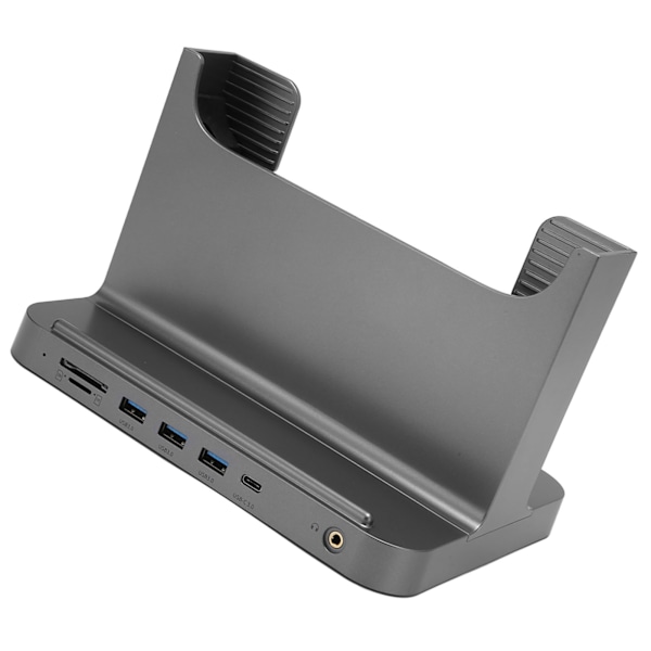 Vertikal PC-ställ 8 i 1 Dockningsstation Stabil Signalöverföring Mini PC-ställ för OS X Office Interface Expansion Space Grey