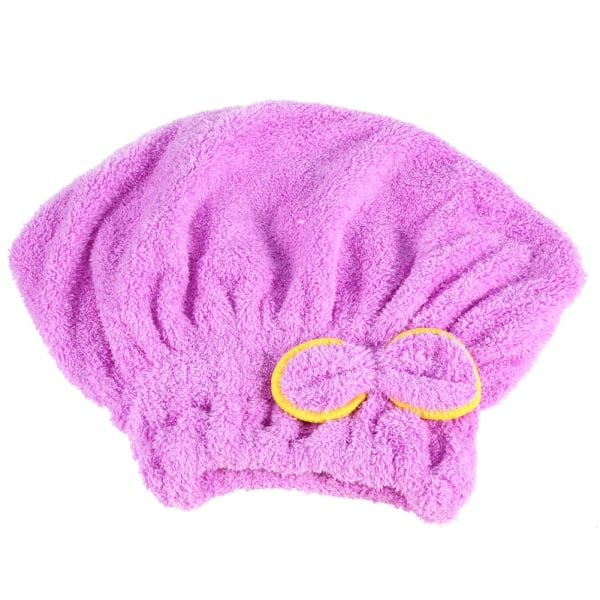 Ljuvligt mjukt mikrofibertorn snabbtorkande hår bowknot Wrap Hat Cap(lila)