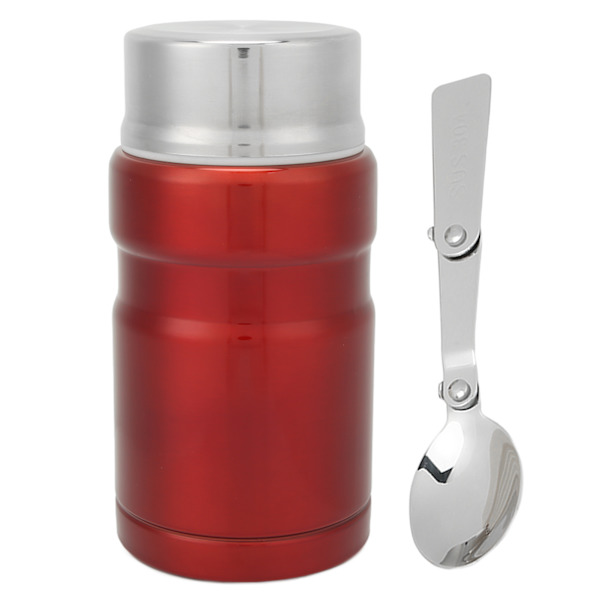 26oz 750ml Isoleret Madbeholder i Rustfrit Stål Termisk Frokost Snack Box Madkrukke Rød