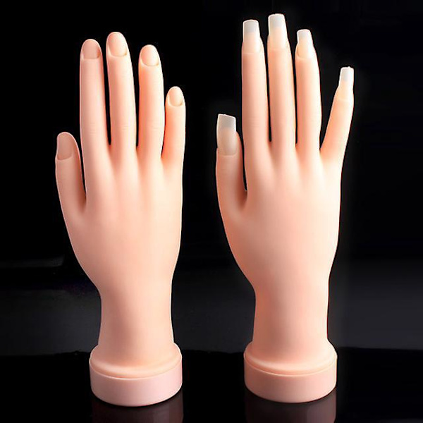Flexibel Böjbar Mannequin Hand för Akrylnaglar Övning - 1 st