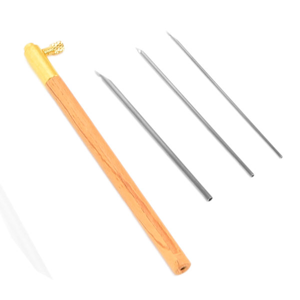 Tre huvud stansa nål utbytbar trähandtag stansa nål sömnad broderi stansa nål stickverktyg