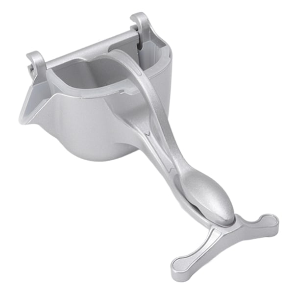 Manuell juicepress i aluminiumlegering, bärbar apelsin- och citronpress, fruktpress med 2 trattar, silver