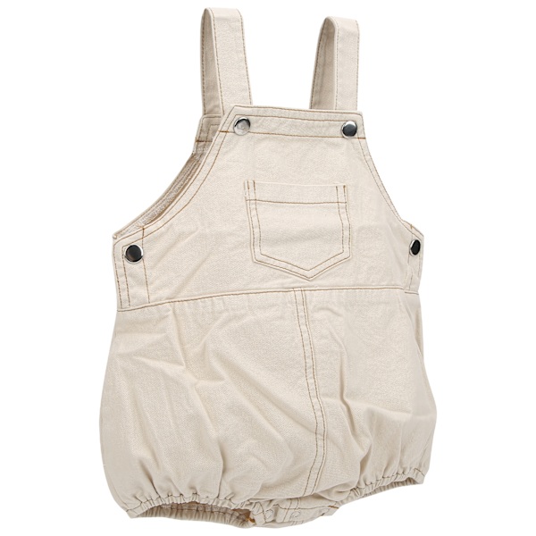 Unisex Spädbarns Romper Bomull Ärmlös En Delad Jumpsuit Kläder för 0-2 År Gammal Baby Aprikos 66cm