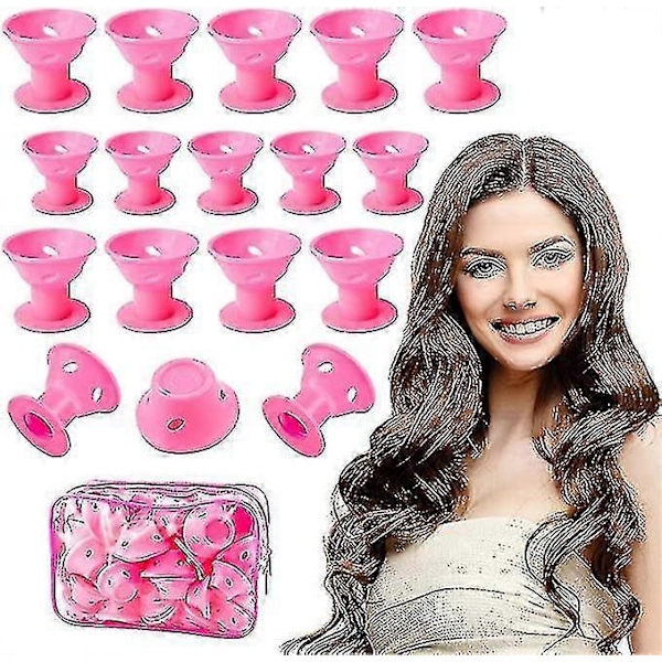 40 stk. Magiske Silikone Hår Curlers Bløde Curlers Sæt, 20 stk. Store + 20 stk. Små - Ingen Varme Ingen Clips Lon Juni 6.1