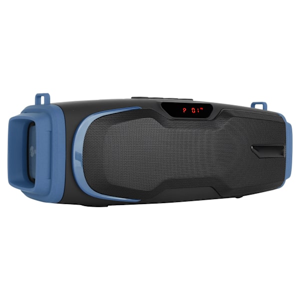 Bluetooth-högtalare med hög volym, bärbar tung bas, musikspelare med display och mikrofon, blå
