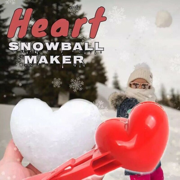 Snowball Maker Toy - Heart Duck Shape & sfærisk snømann, plast sandball verktøyklemme for barn