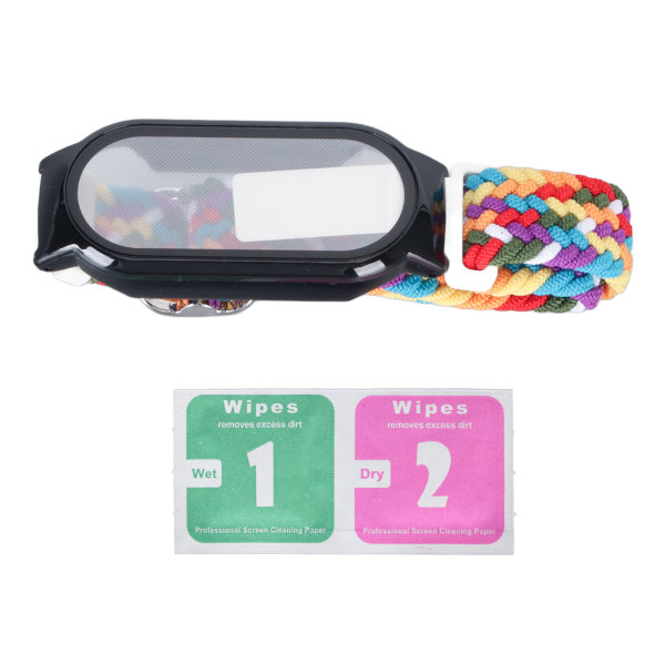 3 i 1 watch Case Byte av watch Case för Mi Band 7 Färgglada band Svart skal