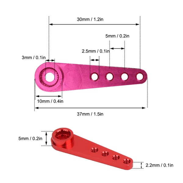 8 farger 25T aluminiumslegering RC servoarmtilbehør passer til futaba / JR RC servo