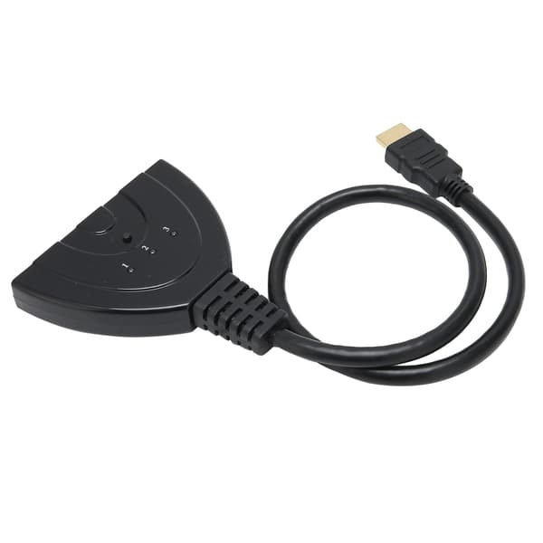 3-ports High-Definition Multimedia Interface Switch 3 ind 1 ud 1080P Hub Switcher Plug and Play Splitter Adapterkabel