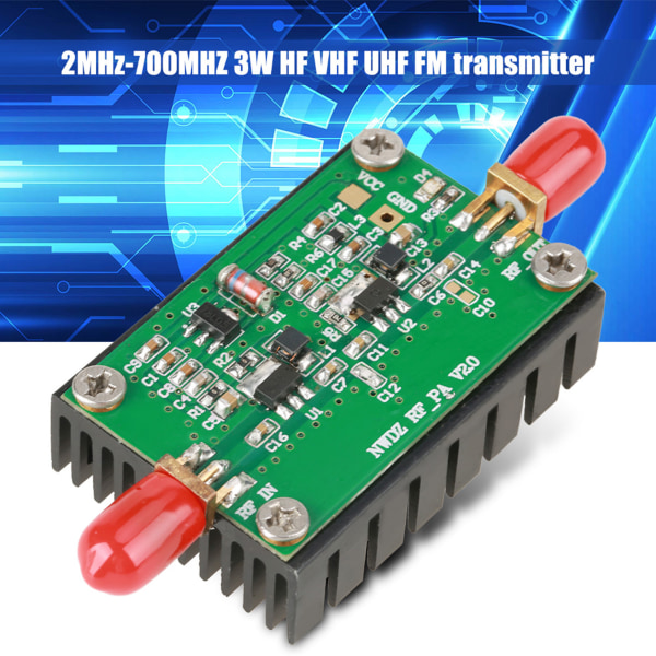 2MHz-700MHZ 3W HF VHF UHF FM-sändare RF-effektförstärkare för radio