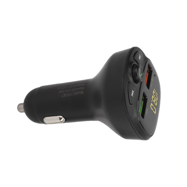 Bil Dobbelt USB FM-sender Bluetooth5.0 QC3.0 LED-display Trådløs Håndfri Stemmepåmindelse 12-24V