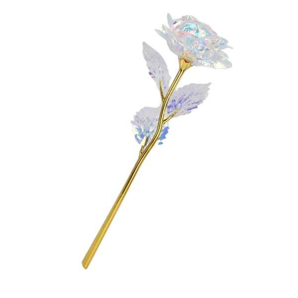 Romantisk konstgjord ros i guldfolie, färgglad ros, alla hjärtans dag, rosblomma för heminredning, bröllopspresent, dekoration
