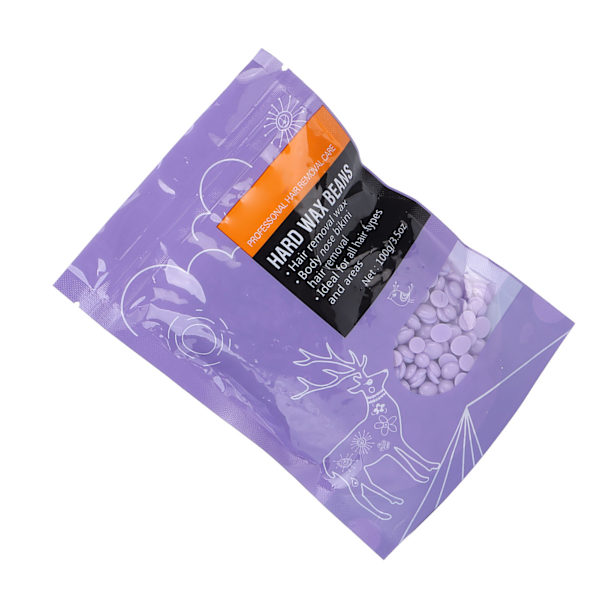 Hard Wax Bean Pearly Lustre Hårfjerningsvoks Perle for Ansikt Bikini Ben Underarm 3.5oz Taro Lilla