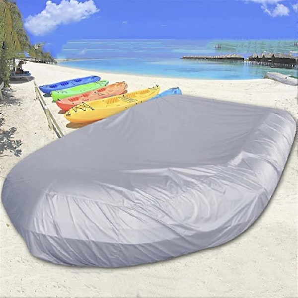 Grått Oppblåsbar Båt Cover 270*165*46cm, Oxford Kajakk Kano Presenning Cover - Vanntett Støvtett UV-bestandig, Holdbar Lagringsbeskyttelse, for Båtbeskyttelse