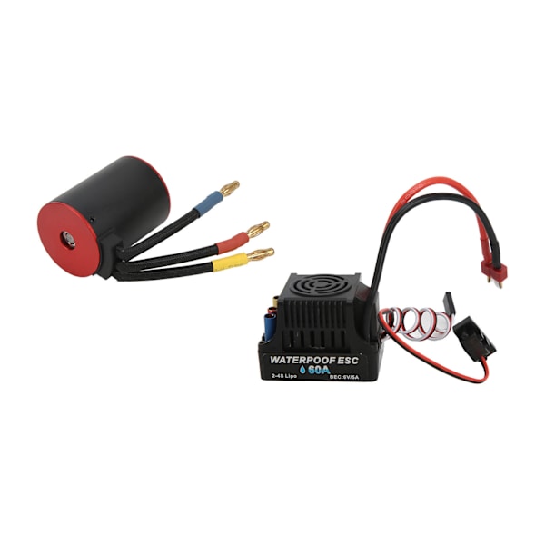 RC 3650 2300KV Vattentät Borstlös Motor Set med Vattentät 60A ESC för 1/10 RC Bil Uppgraderingsdelar