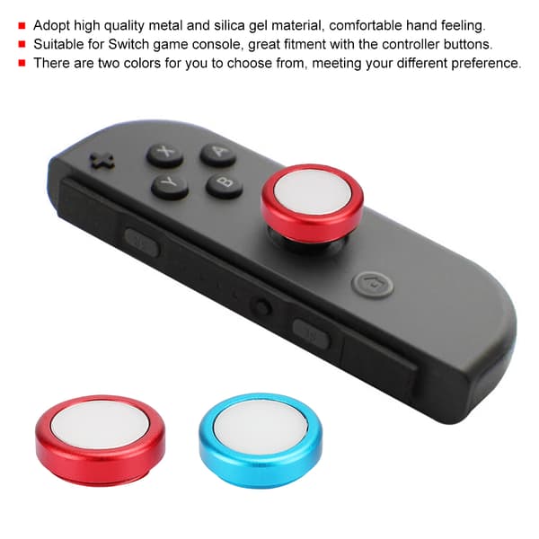 2 STK Silikone Gel Knap Beskyttelseshætte til Switch Spillekonsol Joystick (BlåRød)
