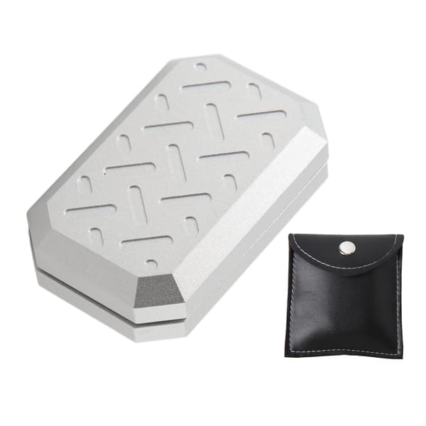 Push Slider Card Legetøj Tekstureret Mønster Angstlindring Aluminiumlegering Slider Sensorisk Legetøj til ADHD med PU Lædertaske