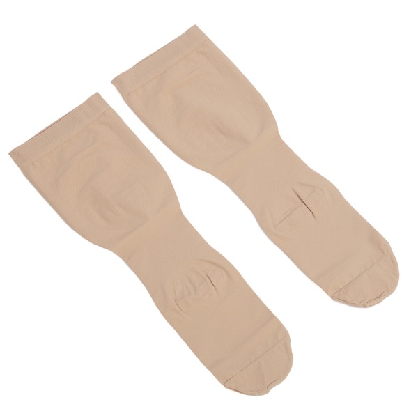 Knähöga åderbråcksstrumpor Plus Size Close Toe 23 Till 32 mmHg Kompressionsstödstrumpor Hudfärg 4XL