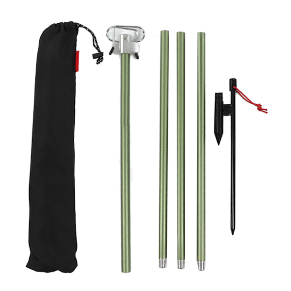 Camping Lampe Stang Sammenklappelig Letvægts Aluminiumlegering Udendørs Lygte Stativ med Opbevaringspose til Picnic Fiskeri Grøn