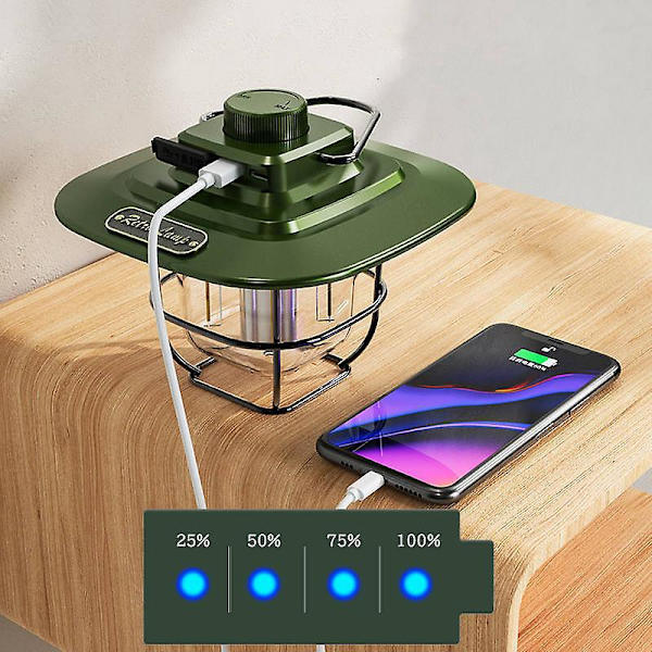 Bärbar Laddningsbar LED Campinglykta med Magnetisk Powerbank för Utomhusaktiviteter