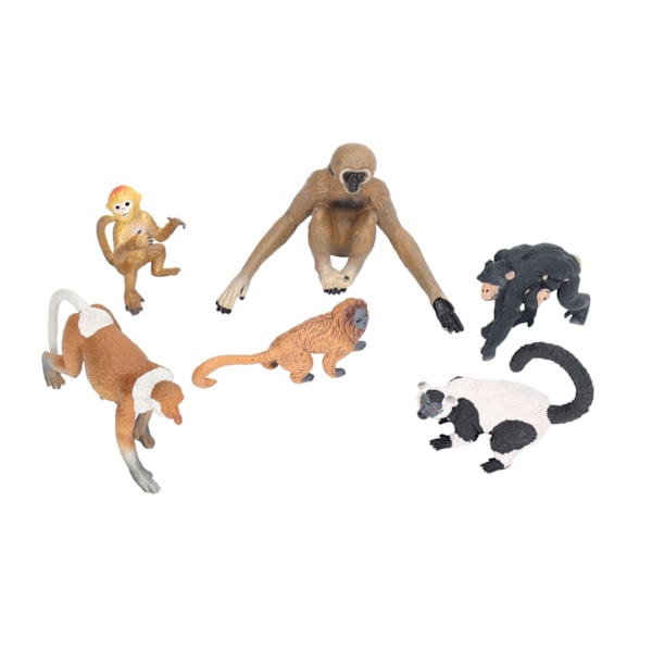 6 st Monkey Models Playset Säker Enkel Styling Simulering Barn Pedagogisk Leksak Set för Barn