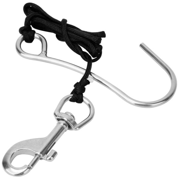 Scuba Diving Drift Kroker med Line rustfritt stål Clip Enkel Reef Krok Utstyr svart