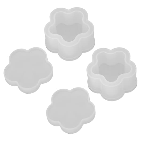 Smykkeskrin Form DIY Silikone Blomsterformet Epoxy Skrin Form Håndværkstilbehør