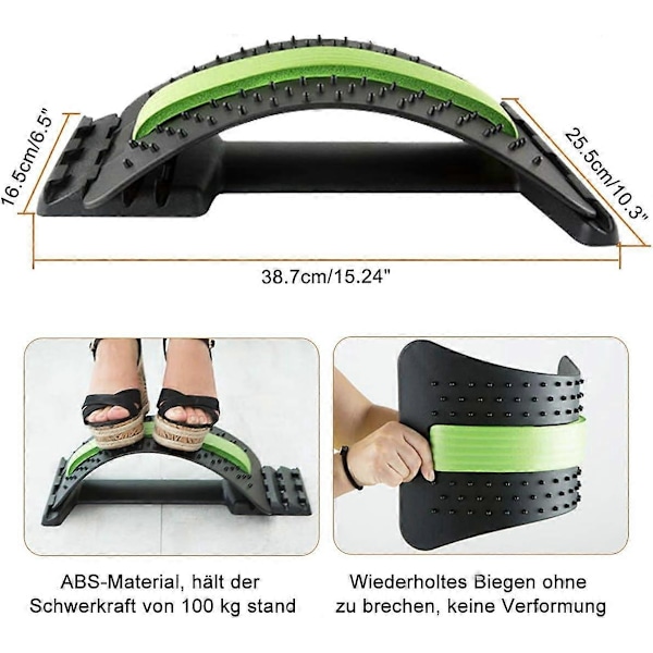 Magic Back Stretcher Lumbalt Stöd Stretching Device Hållningskorrigerare Akupunktur Massager