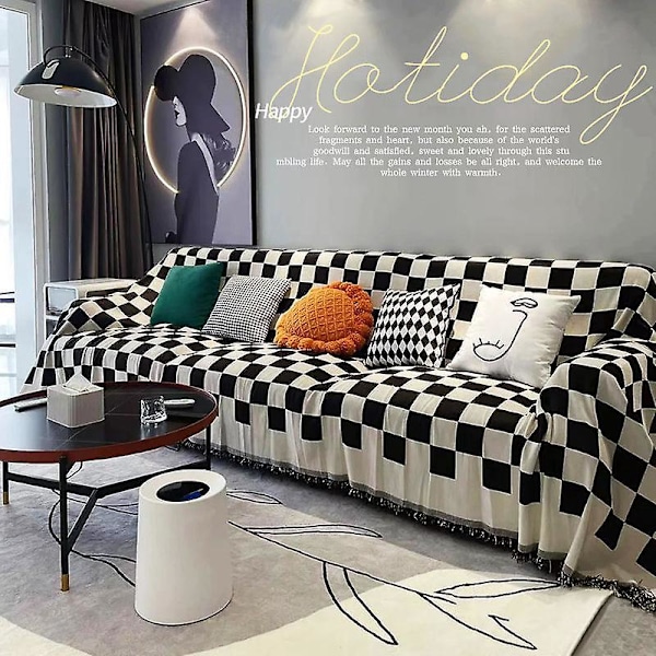 Jacquard Stretch Sofföverdrag med Armstöd Sofföverdrag 180*130cm