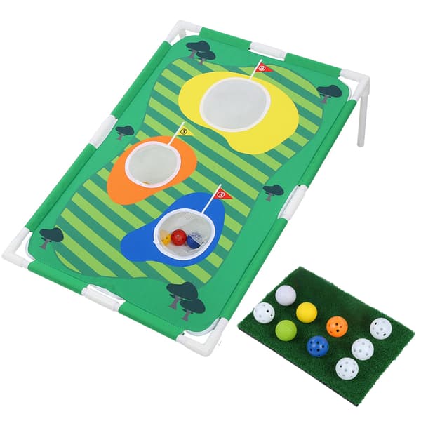 Golf Chipping Practice Net Sæt Bærbart Cornhole Spil Sæt Indendørs/Udendørs Golf Træningsværktøj