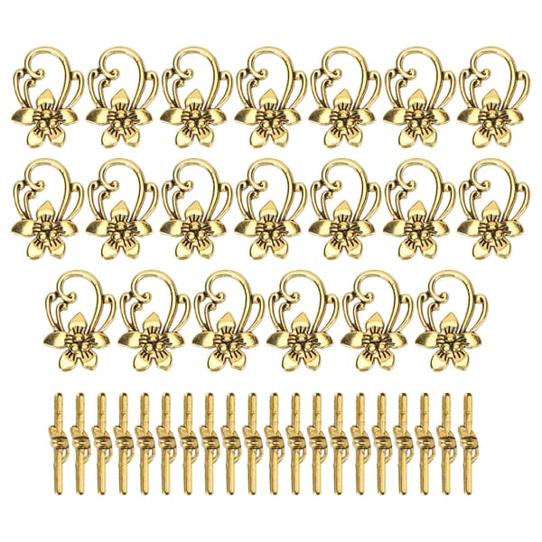 20 sett armbåndslås gull retro legering blomsterform OT spenne smykketilbehør