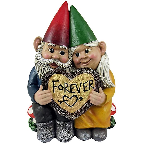 1 stk. Dvergpar Hagefigur, Resin Gnome Ornament Dvergfigur Dekorasjon for Plendekorasjon