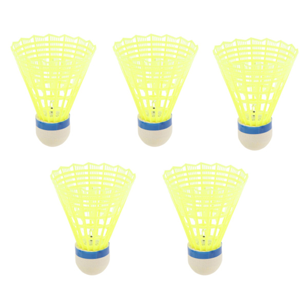 5 st LED-badmintonbollar med nattglöd, 30 mAh, hög elasticitet, för sportaktiviteter