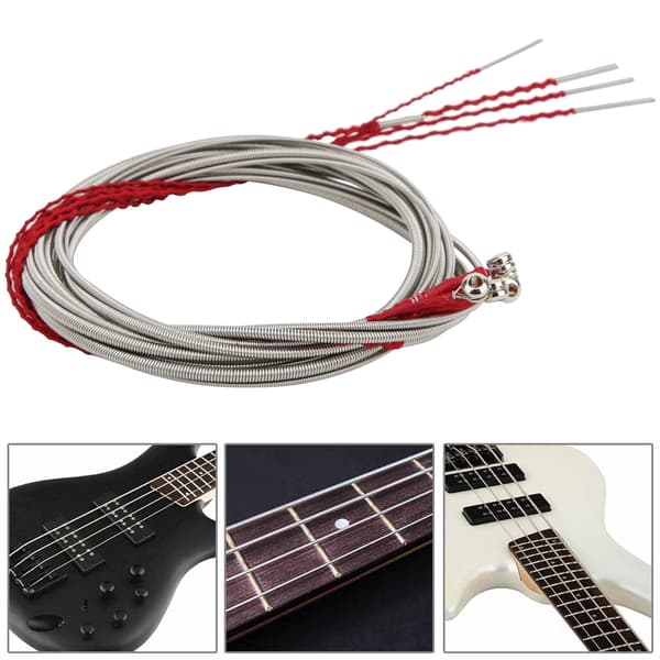 5 stålbassträngar musikinstrumenttillbehör för gitarrnybörjare