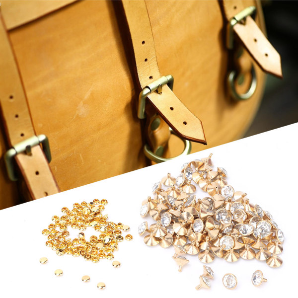 Stof krystal indlæg hurtige nitter 12 mm spots studs hætte til DIY læder håndværk dekoration (sølv)
