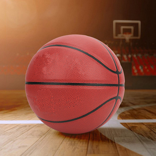 Basketboll i PU-läder för inomhus- och utomhusbruk, storlek 7, slitstark, högelastisk, för träning och tävling för vuxna