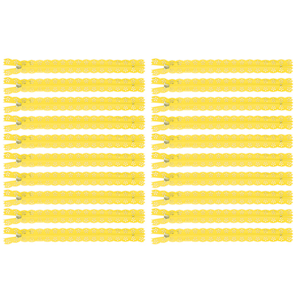 20 st 20 cm DIY nylon spets blixtlås spole blomma blixtlås för sömnad bröllopsklänning hantverk gul