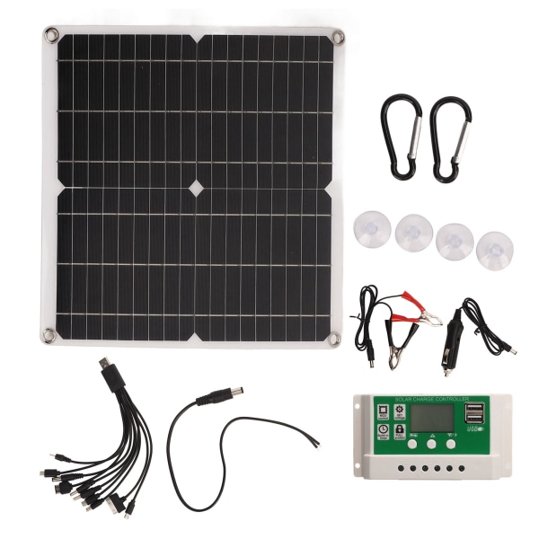 25W 15V Bærbart Solcellepanel Kit 25W 15V Monokrystallinsk Silisium Solcellepanel 100A Kontroller Kit for RVs Skip