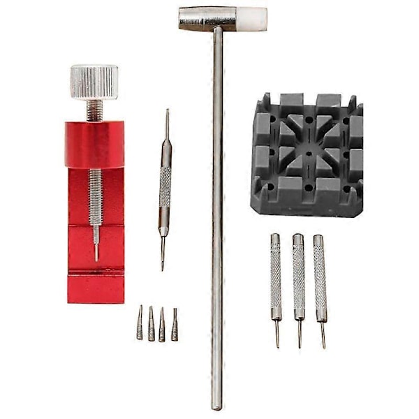 11 st/set Klockreparationsverktyg Länk Borttagare Verktyg Hammare Stift Remverktygssats