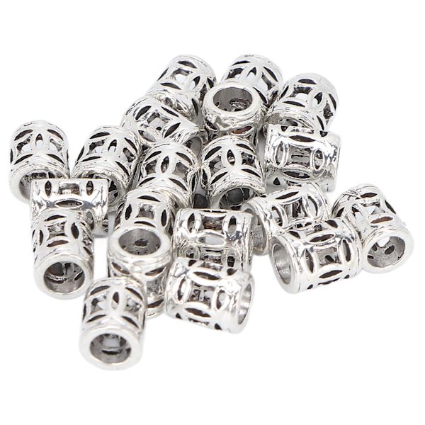 20st Hårflätning Pärlor Legering Skäggdekoration Dreadlocks Ringar DIY Armband Halsband Tillbehör Silver