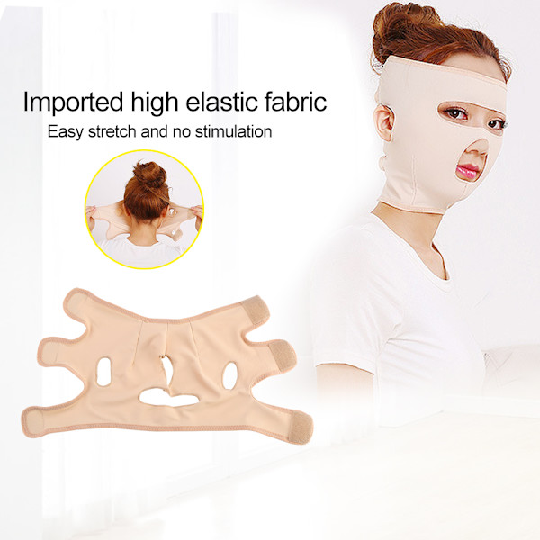 Facial Slimming Mask Slimming Bandage Ansiktsbehandling Dubbelhakvård Viktminskning Ansiktsbälten M