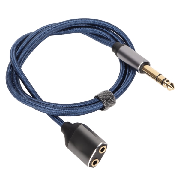 6,35 mm hann til 2 x 3,5 mm hunnadapterkabel Anti-interferens lydkabel for 6,35 mm sokler lydutstyr