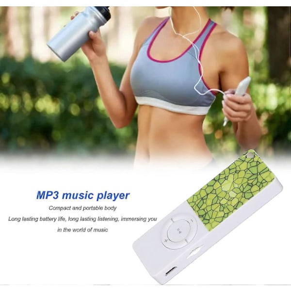 Grön MP3-spelare, Skolpresent för barn, Bärbar HiFi Lossless Slim Klassisk Touch-knapp Fickmusikspelare p
