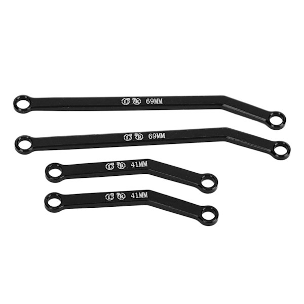 Hög frigång RC-chassi länkar set för AXIAL SCX24 1/24 RC Crawler bil aluminiumlegering RC styrlänkar dragstänger svart